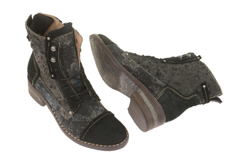 Charme Stiefelette schwarz grau 0822