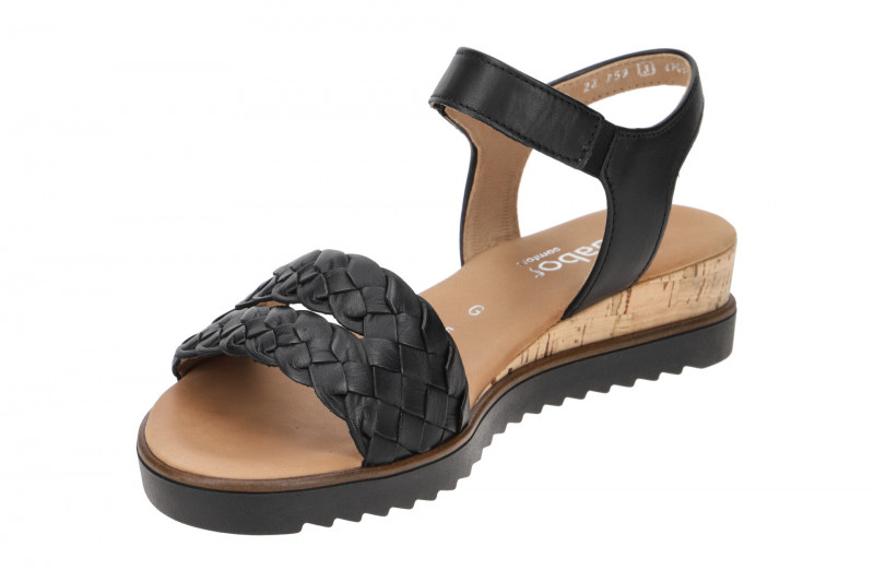 Gabor Comfort Sandale schwarz Flecht 82.759.27