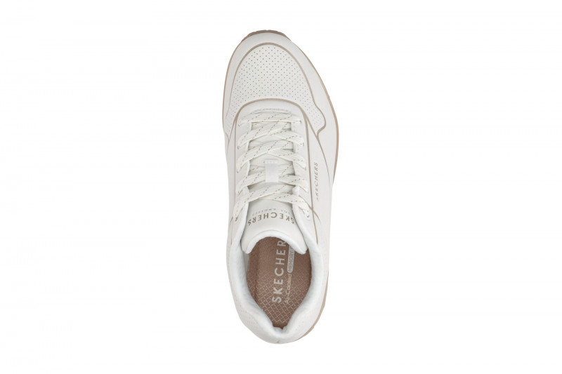 Skechers Uno Schuhe weiß gold Linien 177087
