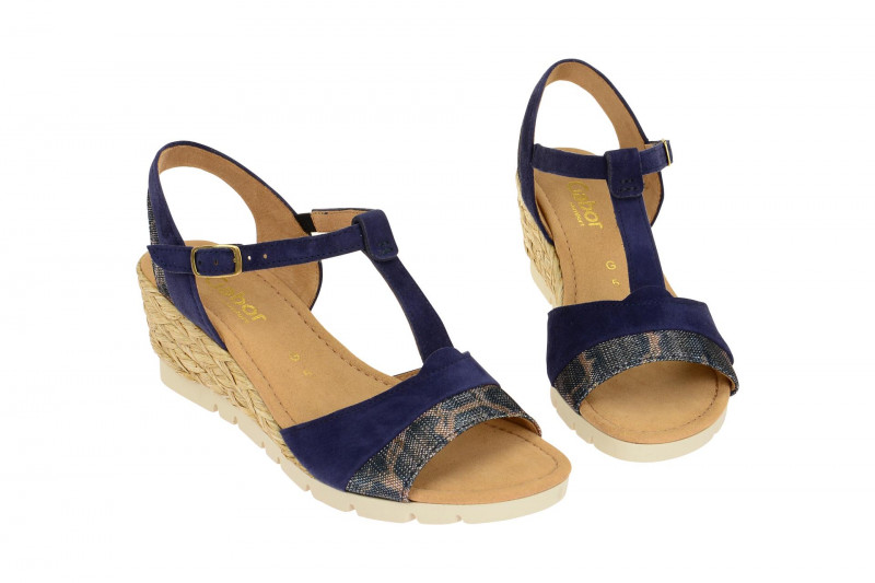 Gabor Tunis Sandale blau Keilabsatz