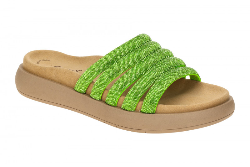 Gabor Plateau Pantolette grün Strass 63.752.89