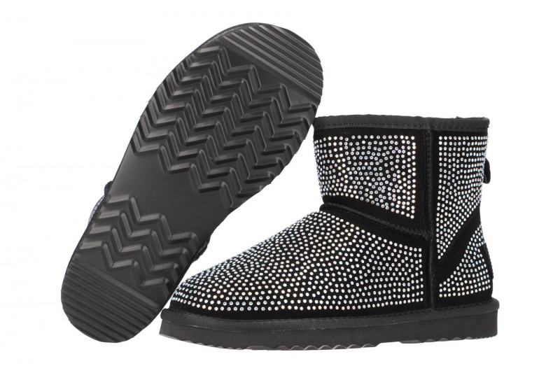 Oog Stiefel schwarz Strass Mini Glamour Boots