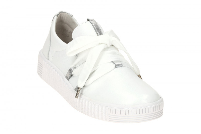 Gabor Schuhe weiß Glattleder Slipper 03.333.21