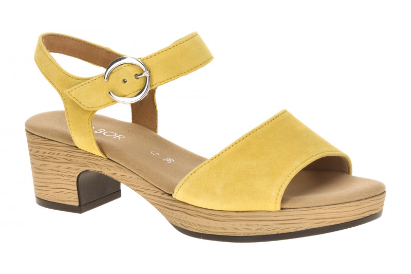 Gabor Plateau Sandalette gelb Velour 82.071.32