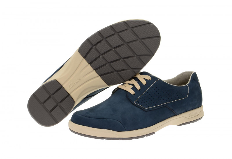 Clarks Stafford Plan Schuhe blau Nubuck