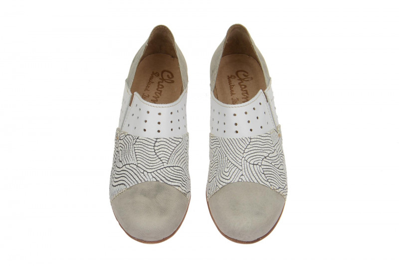 Charme Schuhe grau weiß gestreift 0074