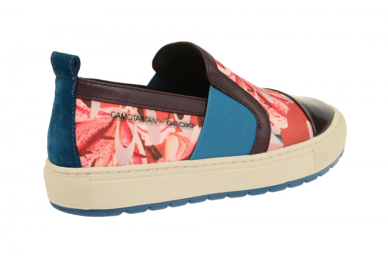 Geox Breeda Designer Schuhe rot kombi Slipper