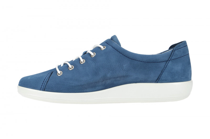 Ecco Soft 2 Schuhe blau weiß Damen Sneakers