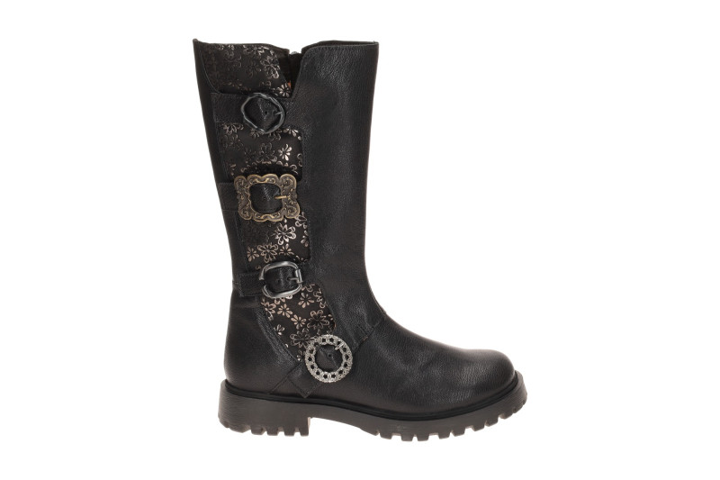 Think Trento Stiefel schwarz Effekt Schnallen 1433