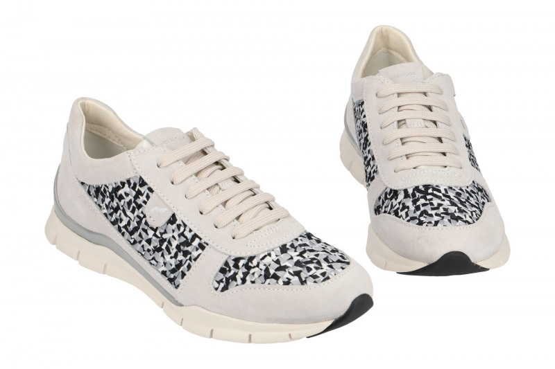 Geox Schuhe Sukie weiß grau karo