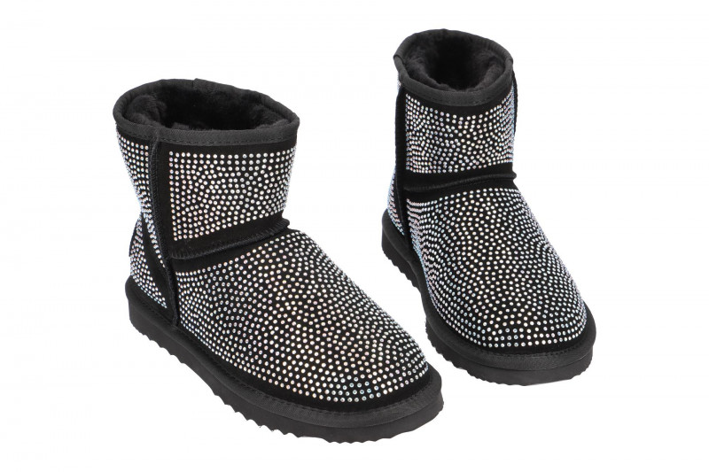 Oog Stiefel schwarz Strass Mini Glamour Boots