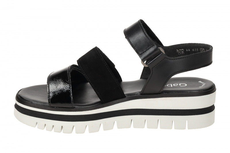 Gabor Plateau Sandalen schwarz Leder Mix 64.620.37