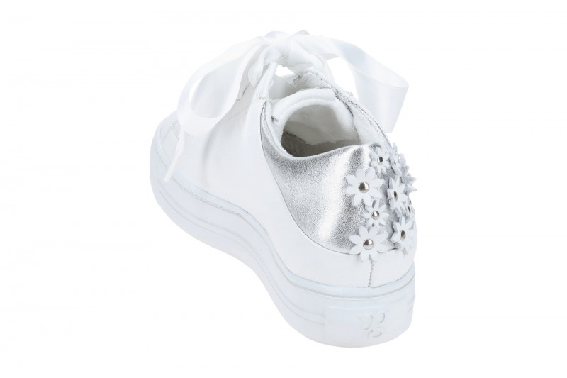 Paul Green Sneaker Schuhe weiß silber Blüten 5260