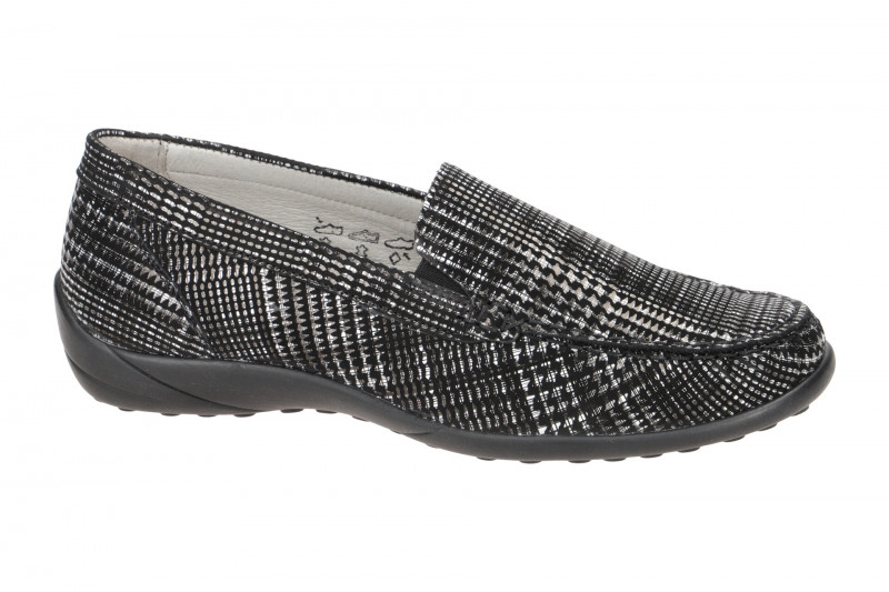 Waldläufer Kläre Slipper schwarz weiß K-Weite OrthoTritt