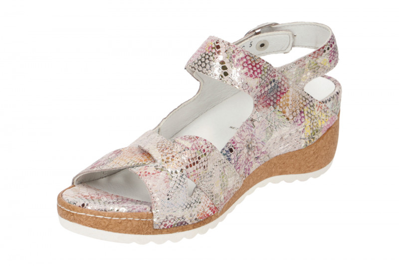 Waldläufer Hanila Sandale rosa bunt Glanz Effekt 306005
