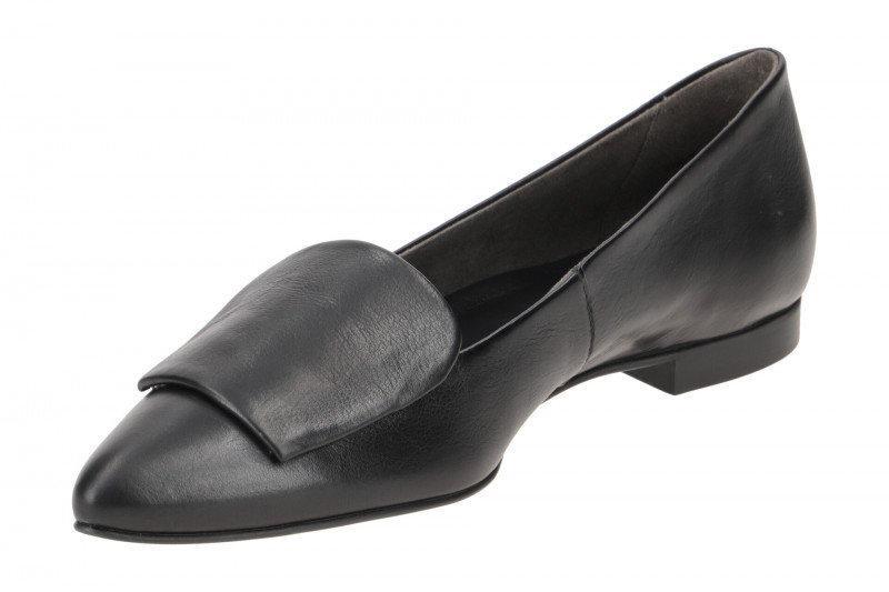 Paul Green Ballerinas schwarz Leder-Kappe 3792