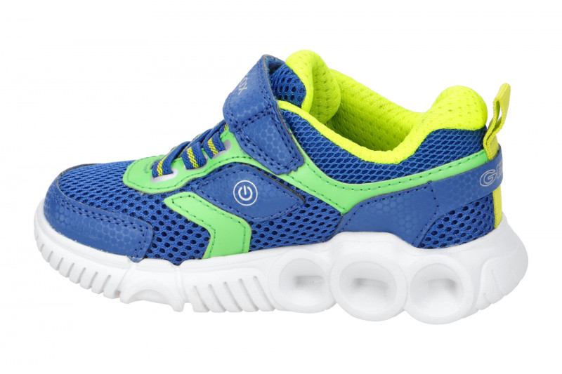 Geox Wroom Kinder Schuhe blau grün Lights J25GAB