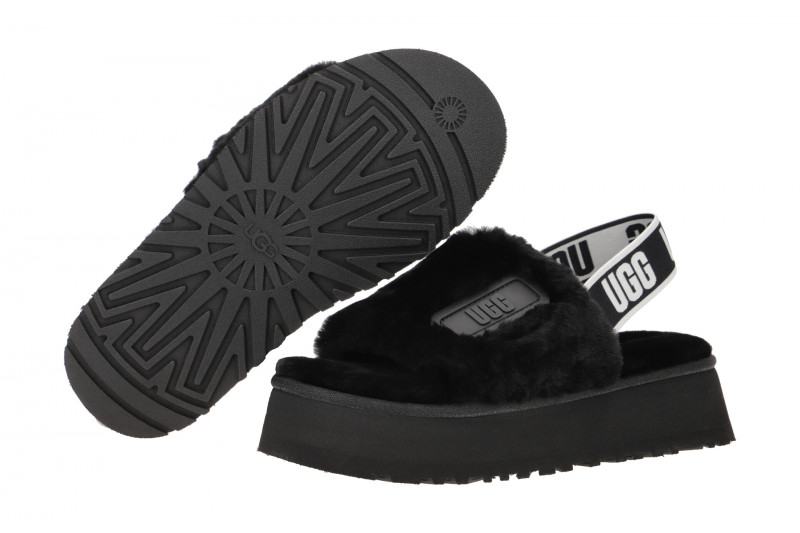 UGG Disco Slide Sandalen Hausschuhe schwarz 1112258