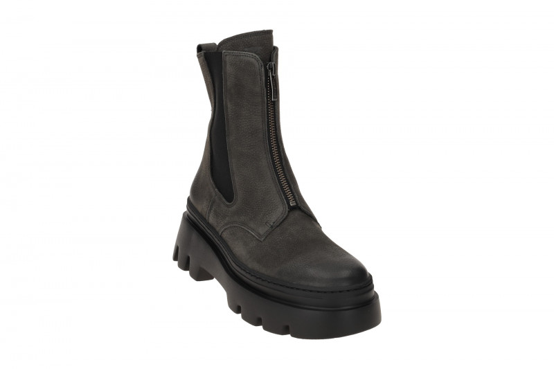 Paul Green 8030 Plateau Boots grau iron Front-Zip