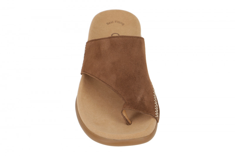 Gabor Zehentrenner Pantolette braun samt