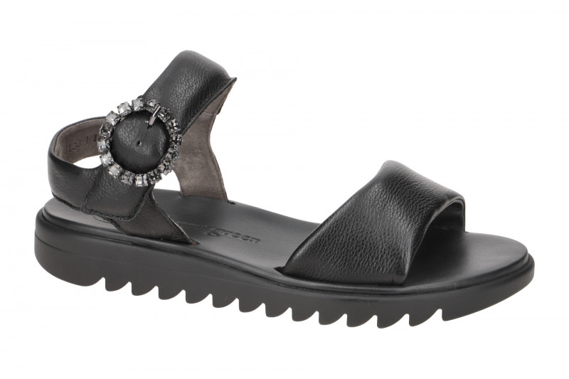 Paul Green Sandale schwarz Strassschmuck 6006