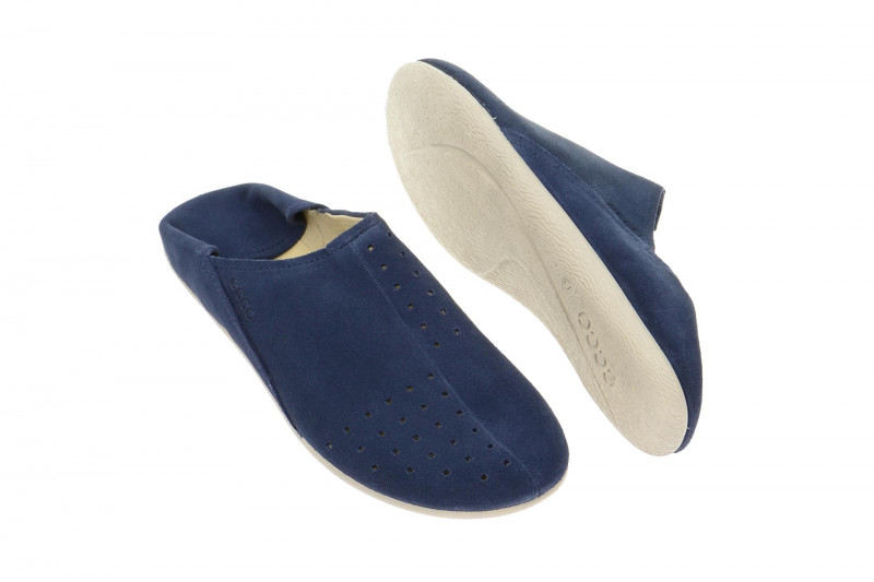 Ecco Easy M Schuhe blau Slipper Pantolette 2in1