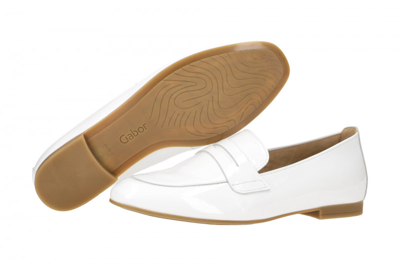 Gabor Schuhe Slipper weiß Lack 25.213.91