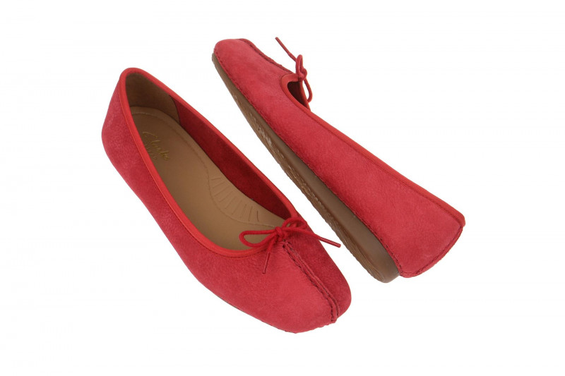 Clarks Freckle Ice Ballerinas rot Wildleder 26114044 4