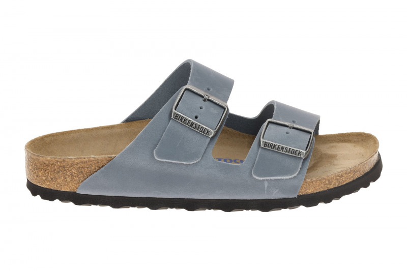 Birkenstock Arizona Pantolette blau Soft-Footbed SCHMAL 1030864
