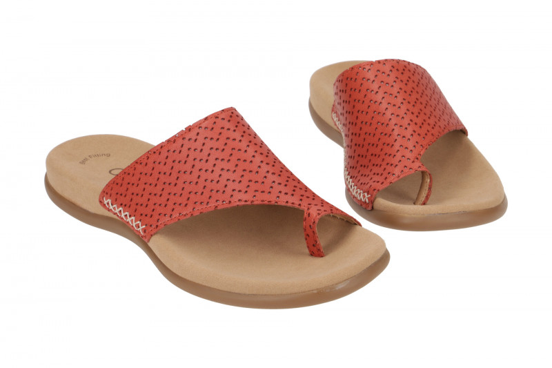 Gabor Zehentrenner Pantolette rot Nappa Stamp