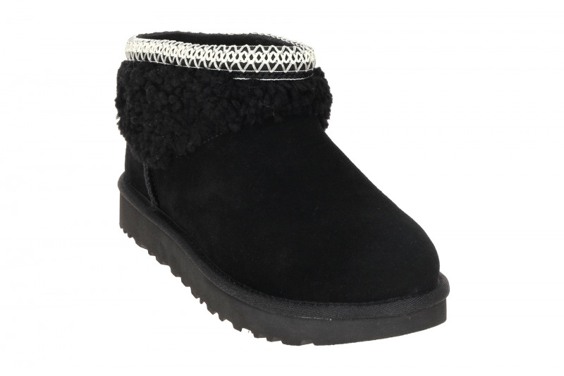 UGG Classic Ultra Mini Maxi Curly Stiefelette schwarz