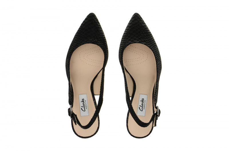 Clarks Sling Pumps schwarz snake Aquifer Belle