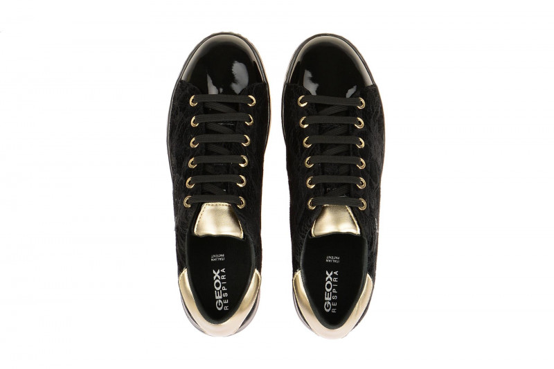 Geox Respira Jaysen A Damen Sneaker in schwarz gold