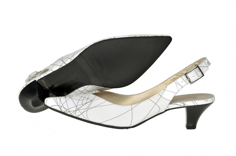 Peter Kaiser Diana 45 Sling Pumps weiß riga Lackleder