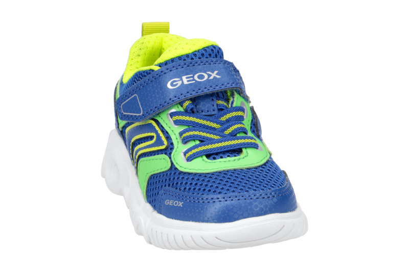 Geox Wroom Kinder Schuhe blau grün Lights J25GAB