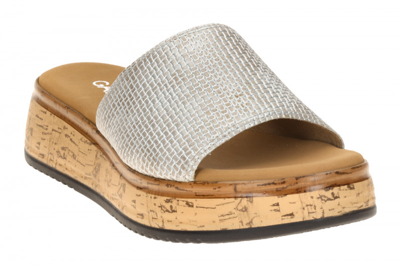 Gabor Plateau Pantolette grau metallic Kork 82.740.61