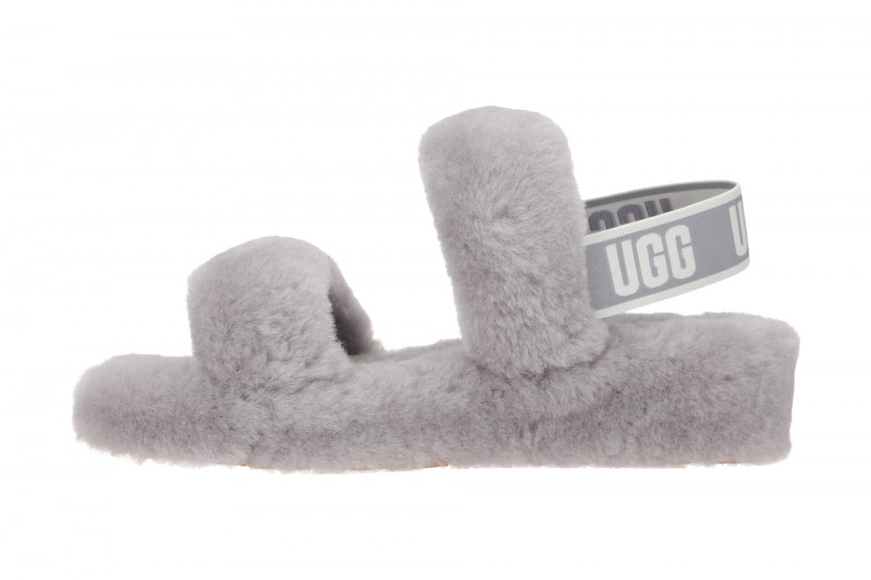 UGG Oh Yeah Hausschuhe grau Fell 1107953