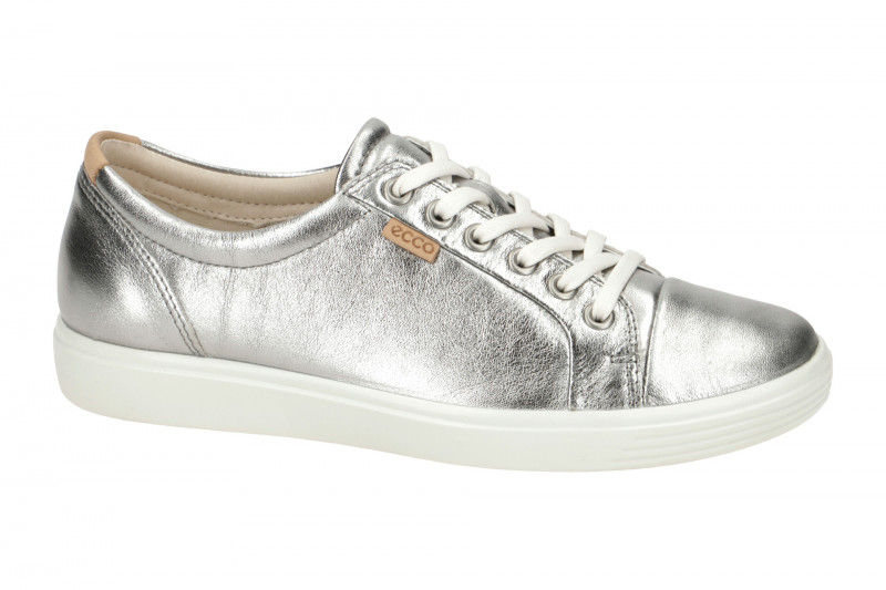 Ecco Soft 7 Schuhe silber grau Damen Sneakers