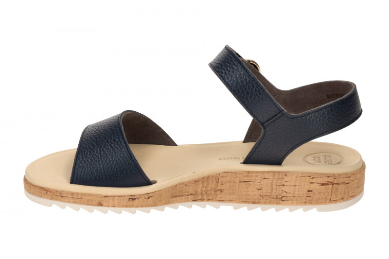 Paul Green Sandale blau Klett genarbtes Leder 7134