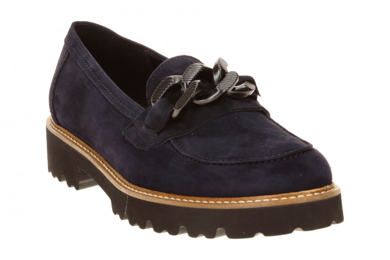 Gabor Fashion Schuhe Slipper blau Velour 4013.01.003