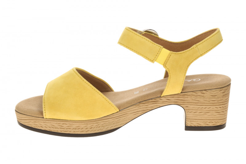 Gabor Plateau Sandalette gelb Velour 82.071.32