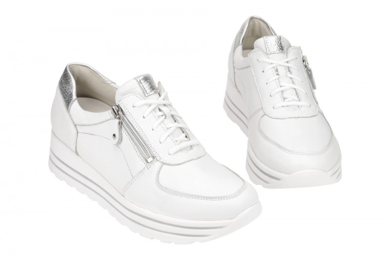 Waldläufer Lana Plateau Schuhe weiß silber 758009