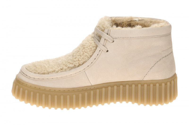 Clarks Torhill Moss Schuhe Mokassin beige Fell 26182914