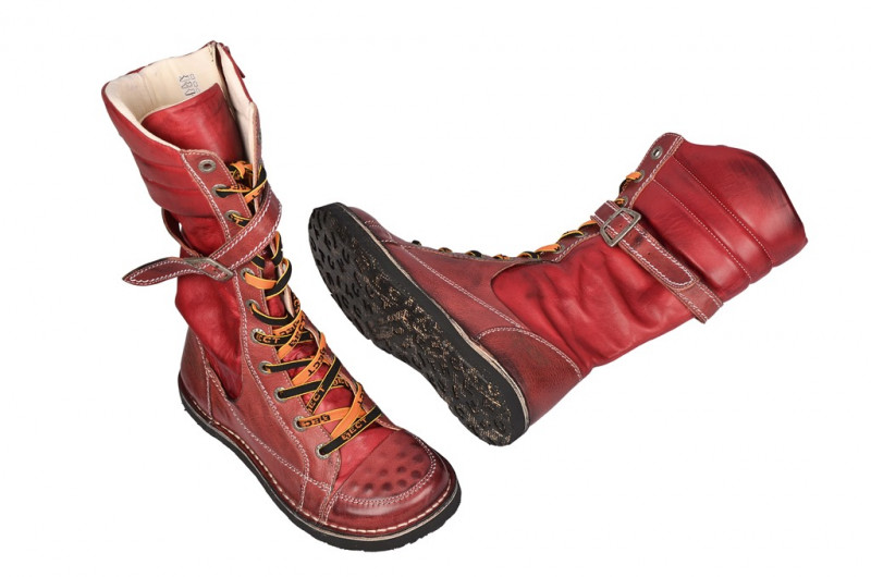Eject SonySerap Stiefel in rot mit Lederfutter E-15628