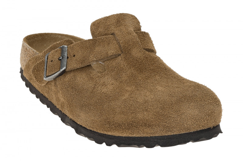 Birkenstock Boston Pantolette braun SCHMAL-WEIT Weichbettung 1030861