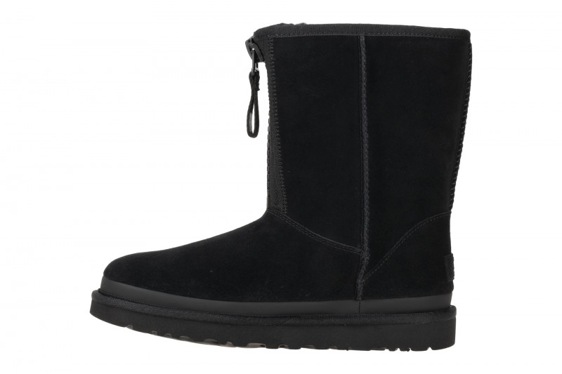 UGG CLASSIC SHORT ZIPPER TAPE LOGO Stiefel schwarz 1144035