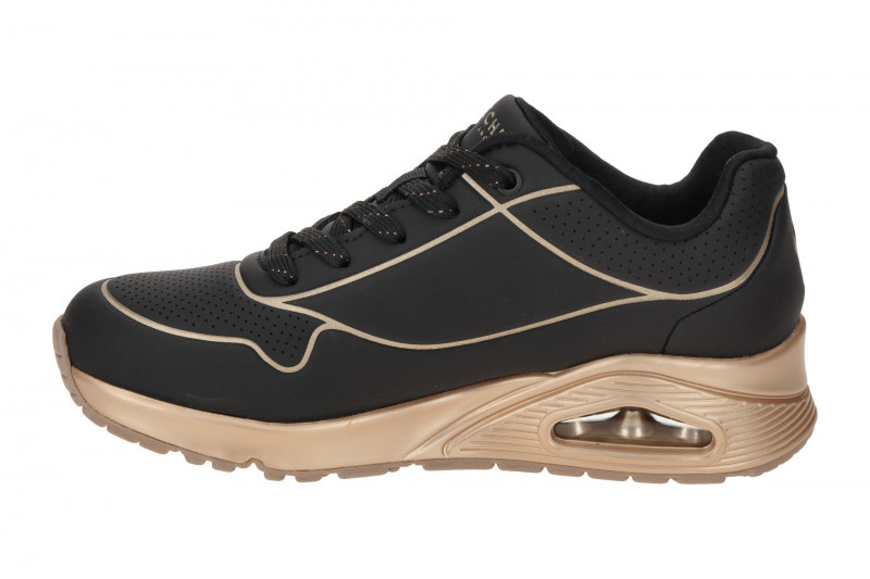 Skechers Uno Schuhe schwarz gold Linien 177087