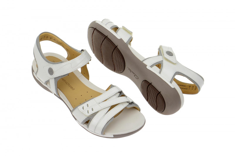 Clarks Un Vasha Sandale weiß Lack