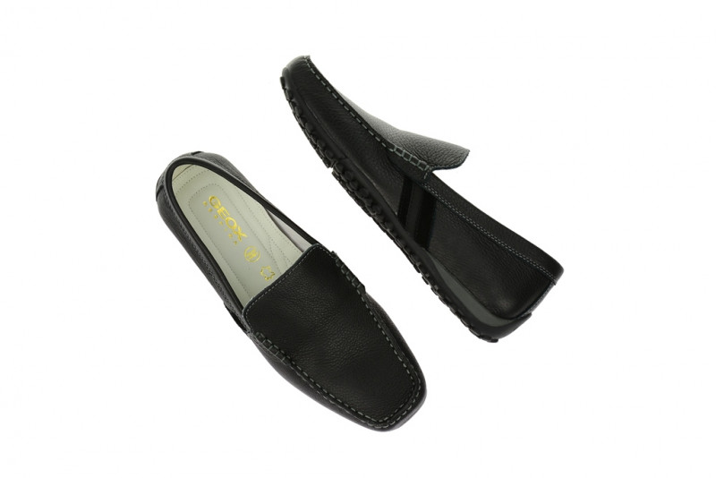 Geox Snake Mokassin Slipper schwarz