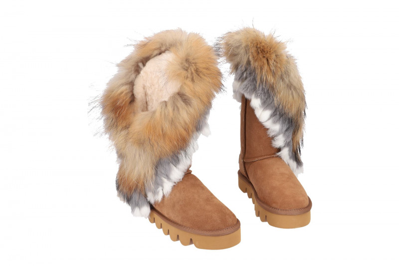 Oog Stiefel braun Indianer Lammfell